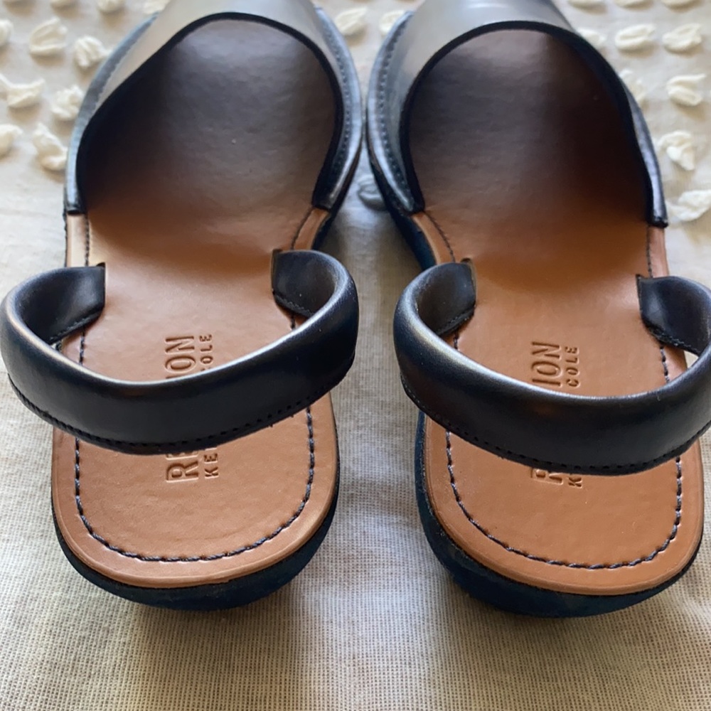 Kenneth Cole Reaction leather sling back wedges.Dark blue. Brand new never worn. - Picture 6 of 7